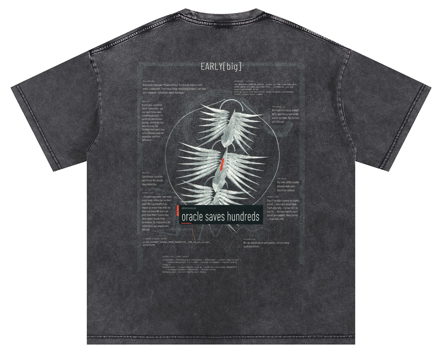 PHASEONE — Ribcage — Washed Oversized Tee